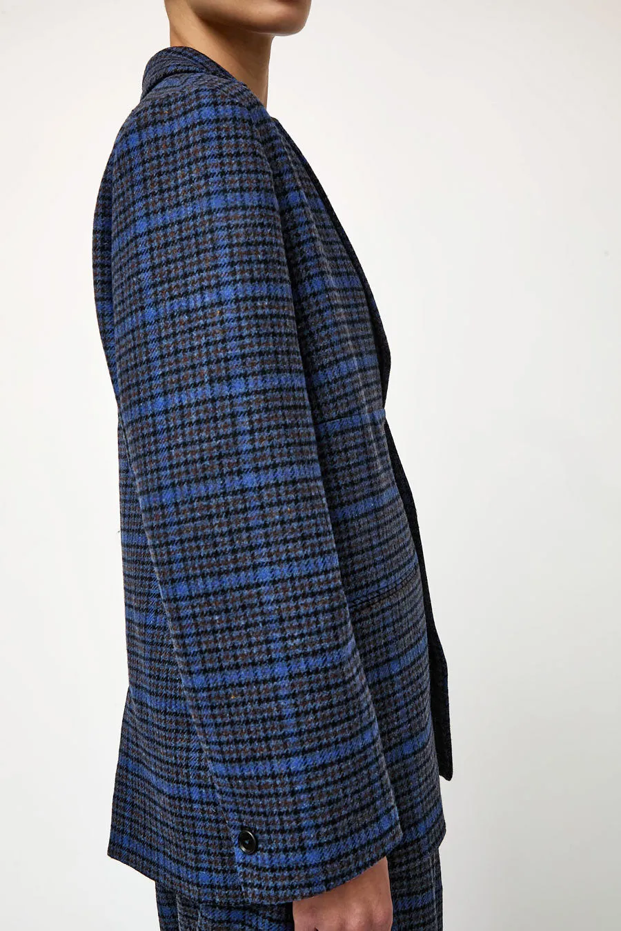 Henrik Vibskov Lonely Blazer in Blue Wool Checks sold by No. 6 product image thumbnail 4