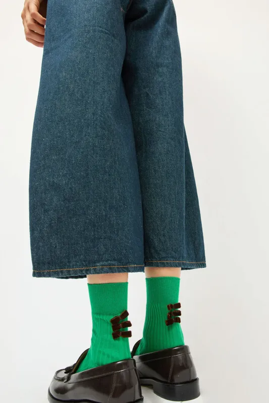 Maria La Rosa Poetry Socks in Emerald made by Maria La Rosa