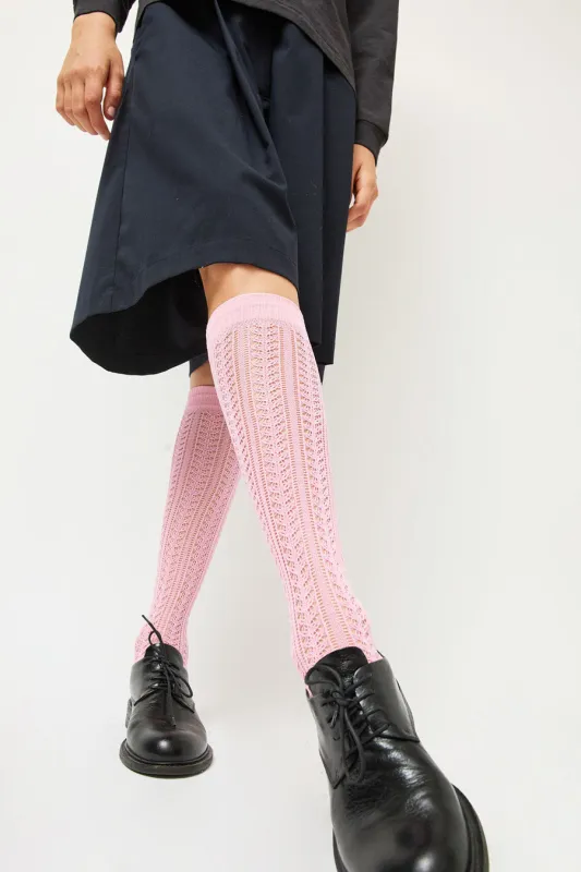 Leur Logette Mesh High Socks in Pink made by No. 6
