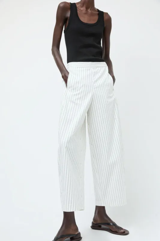 No.6 Porter Pant in White Pinstripe made by No. 6