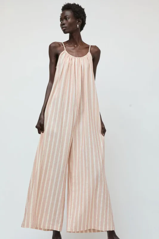 No.6 Eve Jumpsuit in Coral Stripe made by No. 6