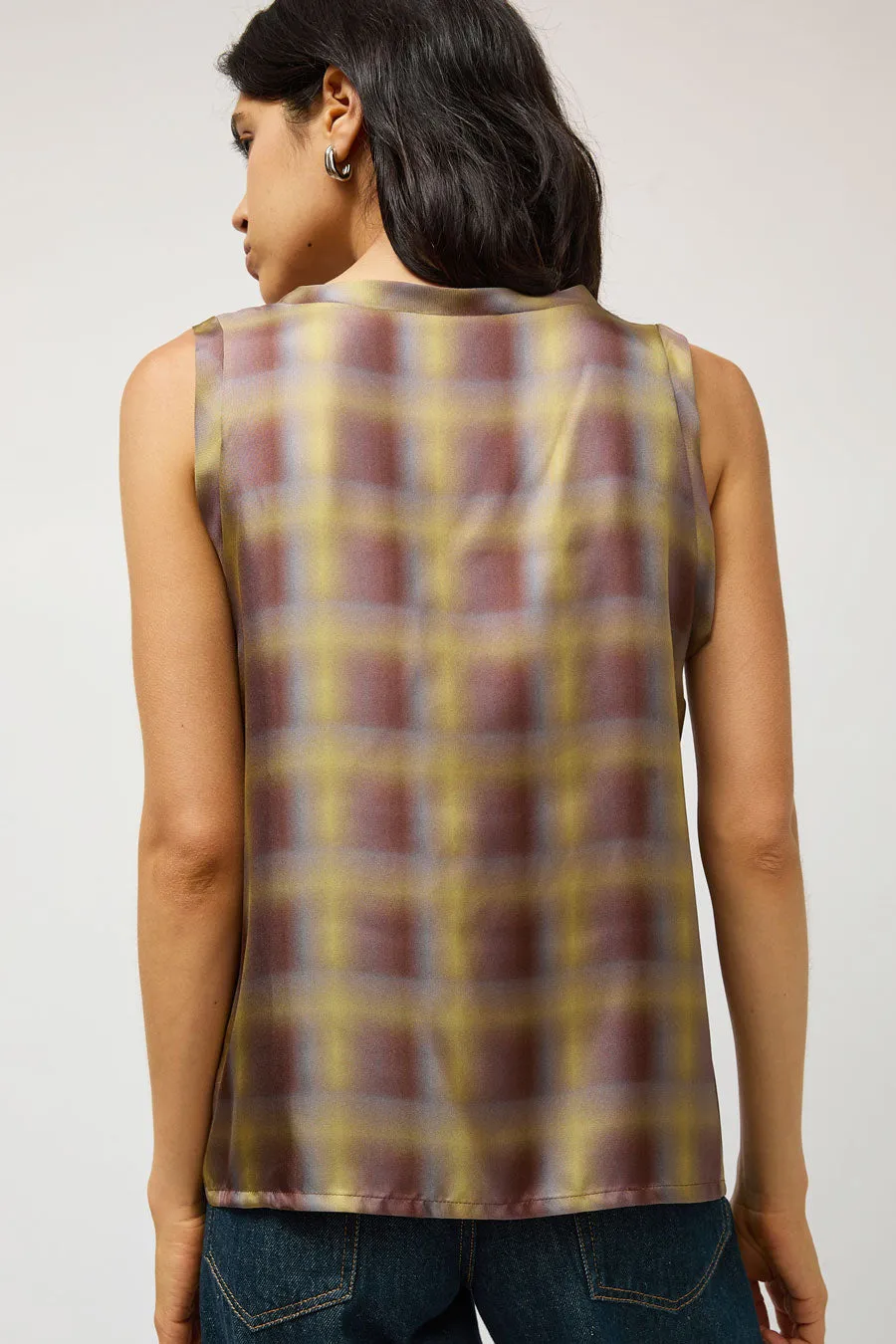 No.6 Danny Tank in Gold Blurry Plaid sold by No. 6 product image thumbnail 4