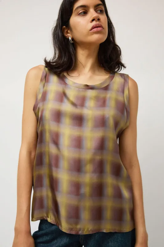 No.6 Danny Tank in Gold Blurry Plaid made by No. 6