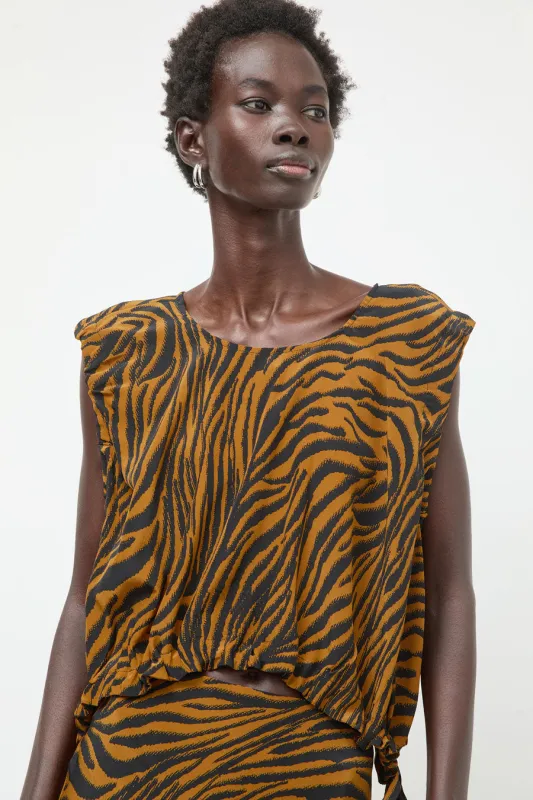 No.6 Anabel Top in Brown and Black Zebra made by No. 6