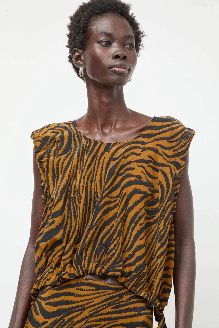 No.6 Anabel Top in Brown and Black Zebra sold by No. 6