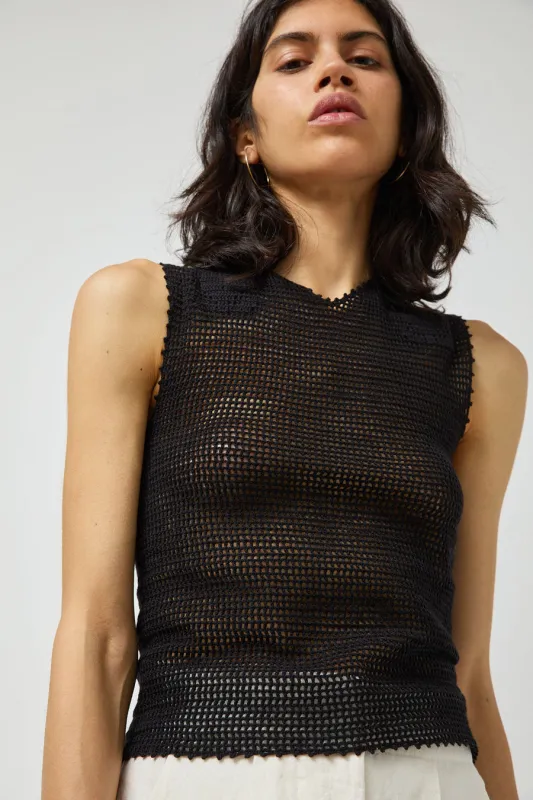 Zii Ropa Nia Crochet Top in Black made by Zii Ropa
