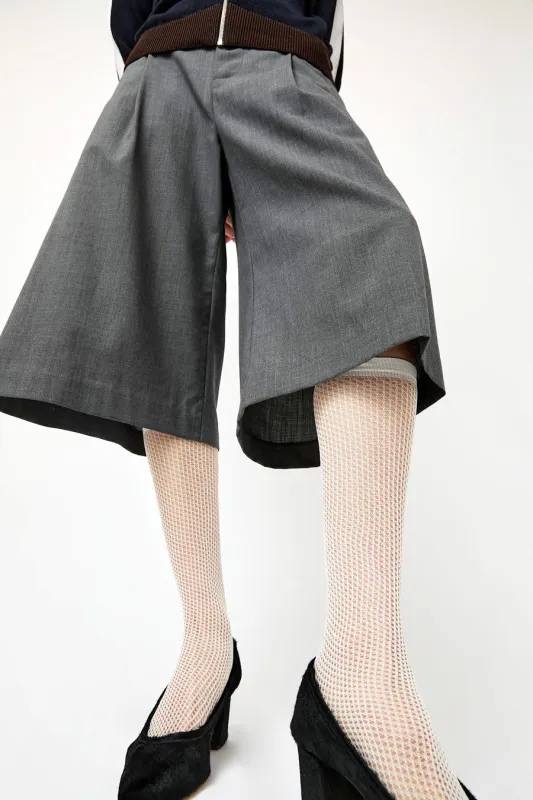 Leur Logette Short Mesh Socks in Off White made by No. 6