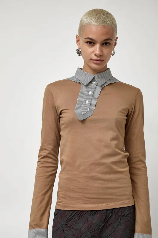 Rave Review Viv Top in Brown made by No. 6