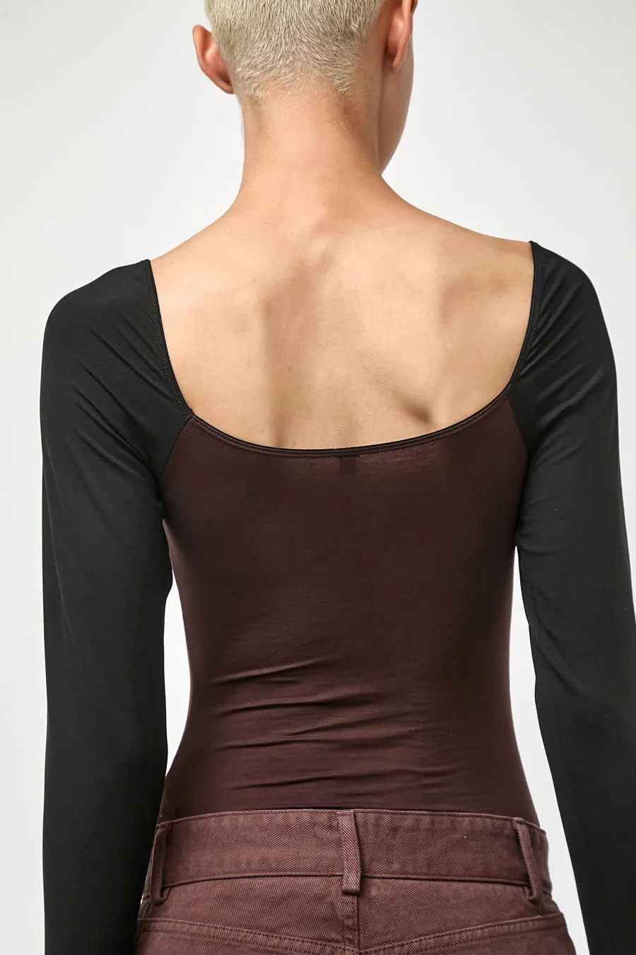 Baserange Long Sleeve Body with Bra in Black Tact and One Purple sold by No. 6 product image thumbnail 4