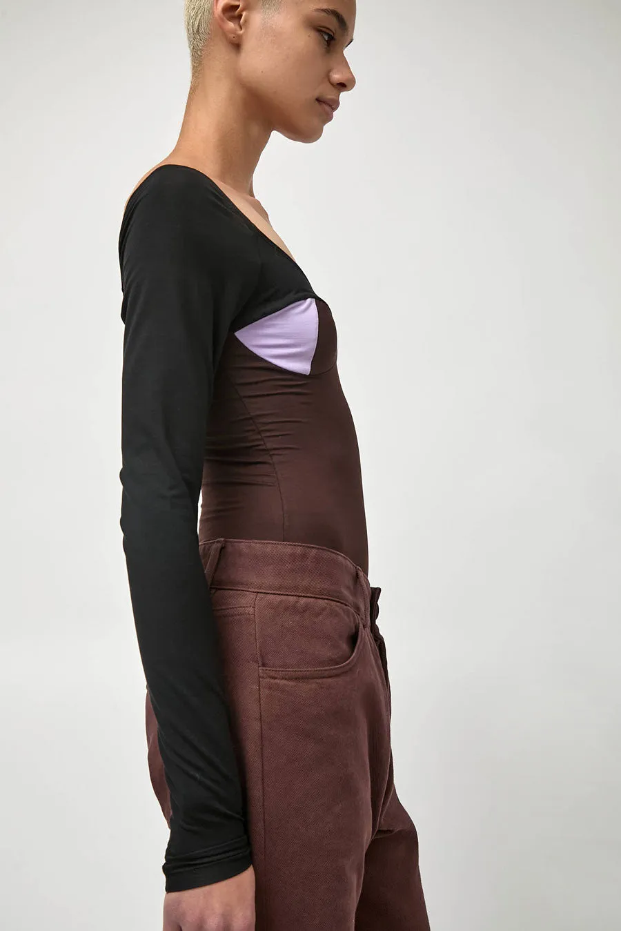 Baserange Long Sleeve Body with Bra in Black Tact and One Purple sold by No. 6 product image thumbnail 5
