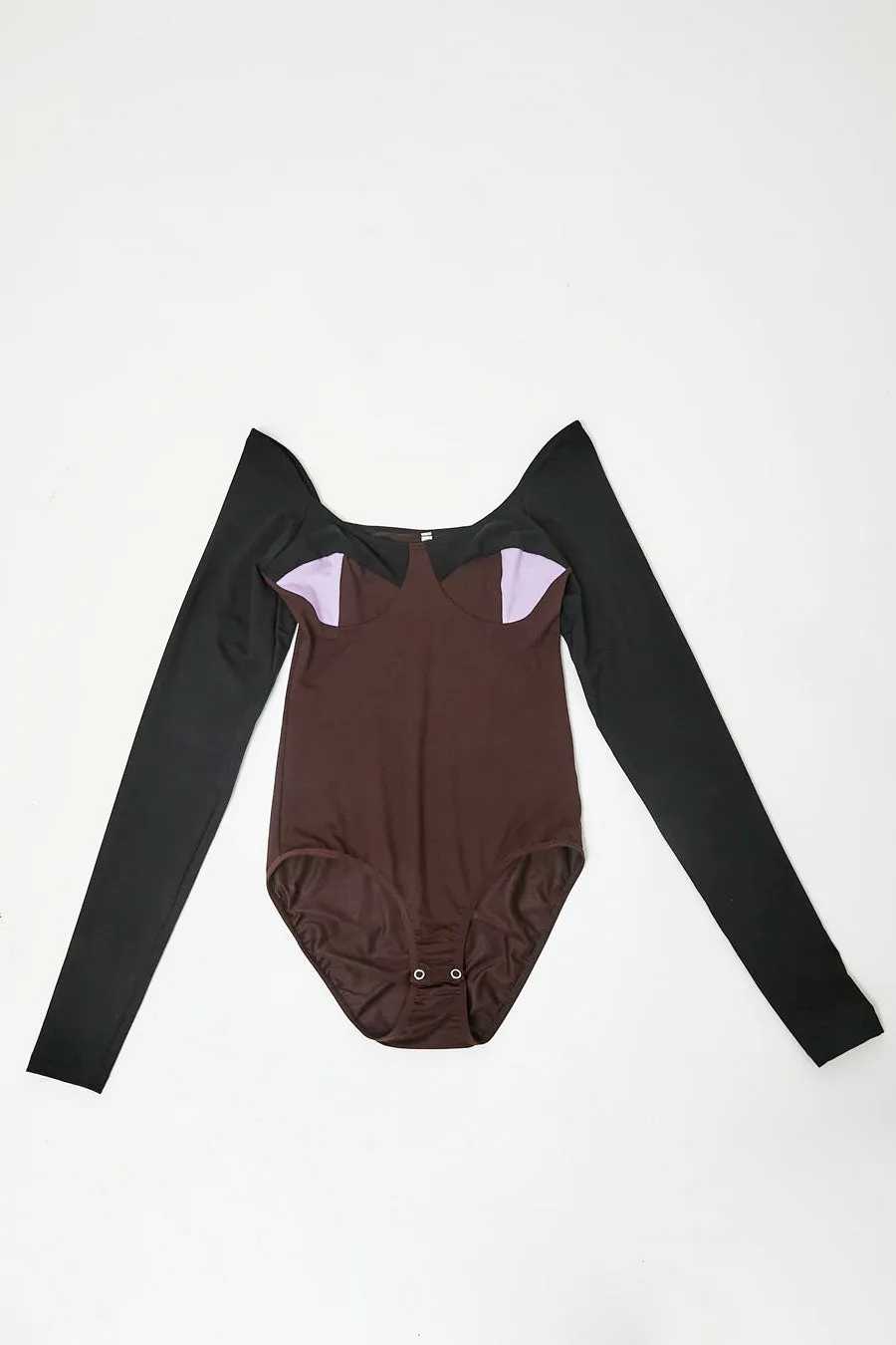 Baserange Long Sleeve Body with Bra in Black Tact and One Purple sold by No. 6 product image thumbnail 2