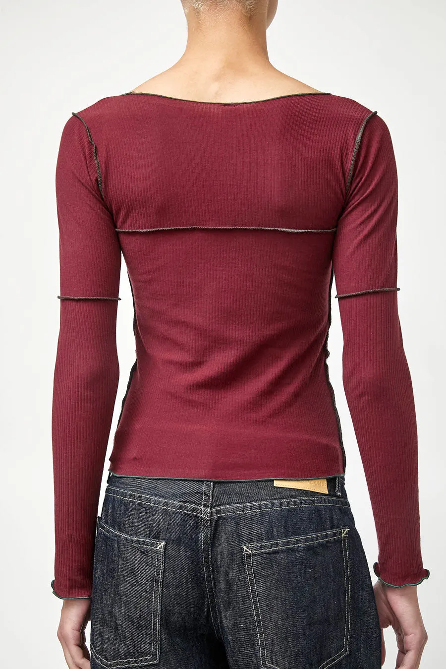 Baserange Cinder Long Sleeve Tee in Nara Red sold by No. 6 product image thumbnail 5