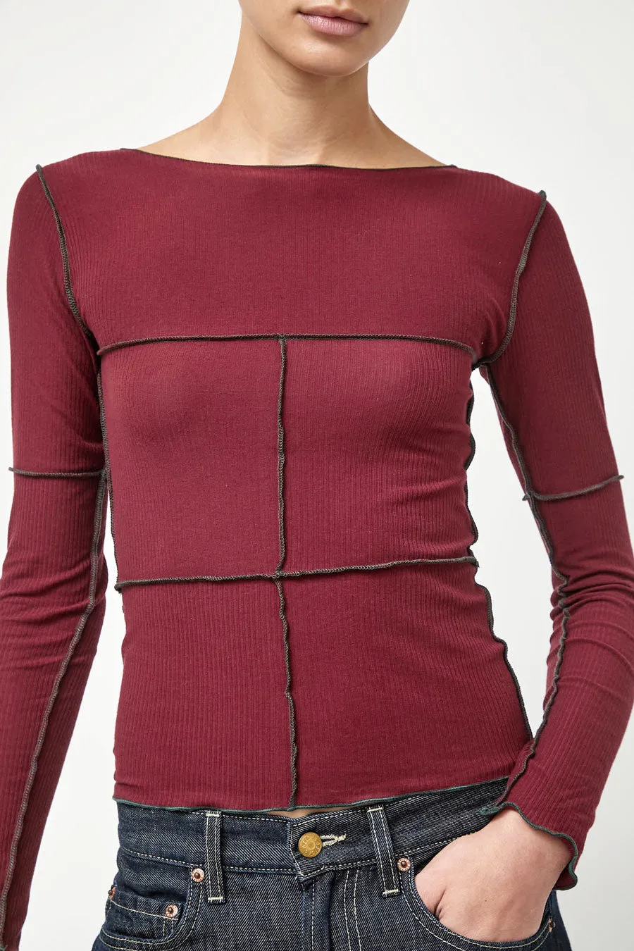 Baserange Cinder Long Sleeve Tee in Nara Red sold by No. 6 product image thumbnail 3