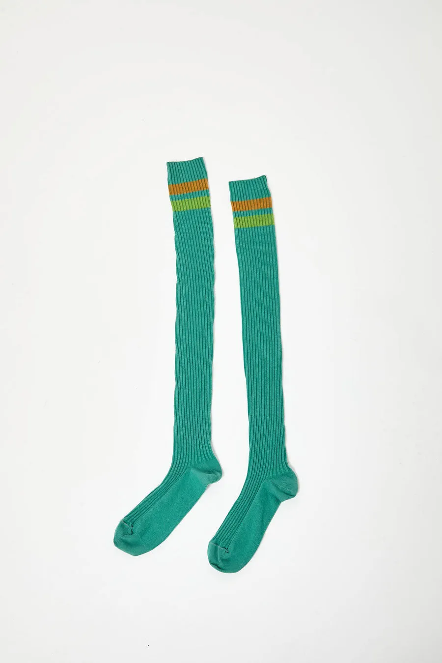 Baserange Race Overknee Socks in Orbit Green sold by No. 6
