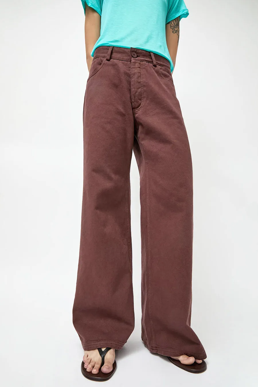 Baserange Tajo Pants Wide in Cata Brown sold by No. 6 product image thumbnail 3