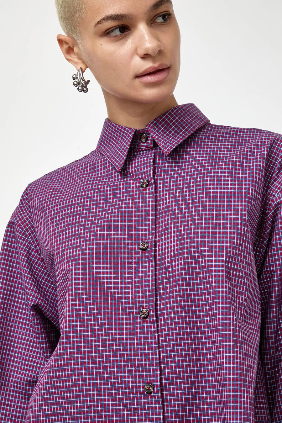 No.6 River Shirt in Wine Plaid sold by No. 6 product image thumbnail 3