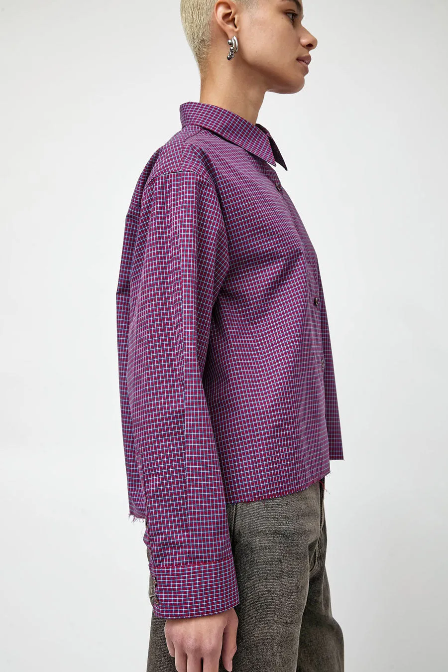 No.6 River Shirt in Wine Plaid sold by No. 6 product image thumbnail 4