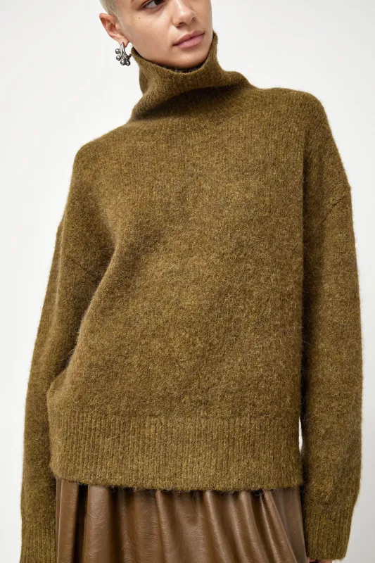 No.6 Miles Sweater in Khaki made by No. 6