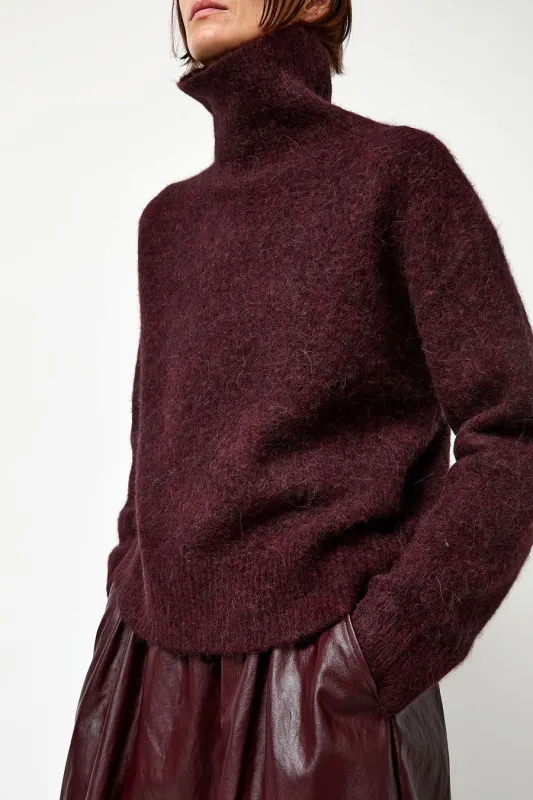 No.6 Miles Sweater in Bordeaux made by No. 6