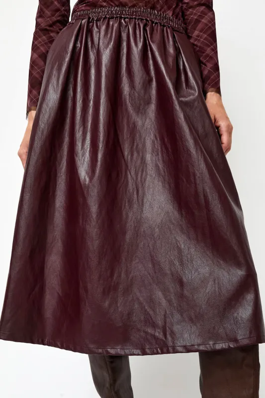 No.6 Mel Skirt in Bordeaux made by No. 6