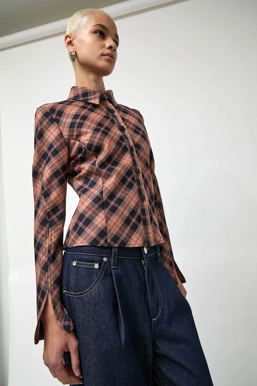 No.6 Linn Shirt in Pink Plaid sold by No. 6 product image thumbnail 5