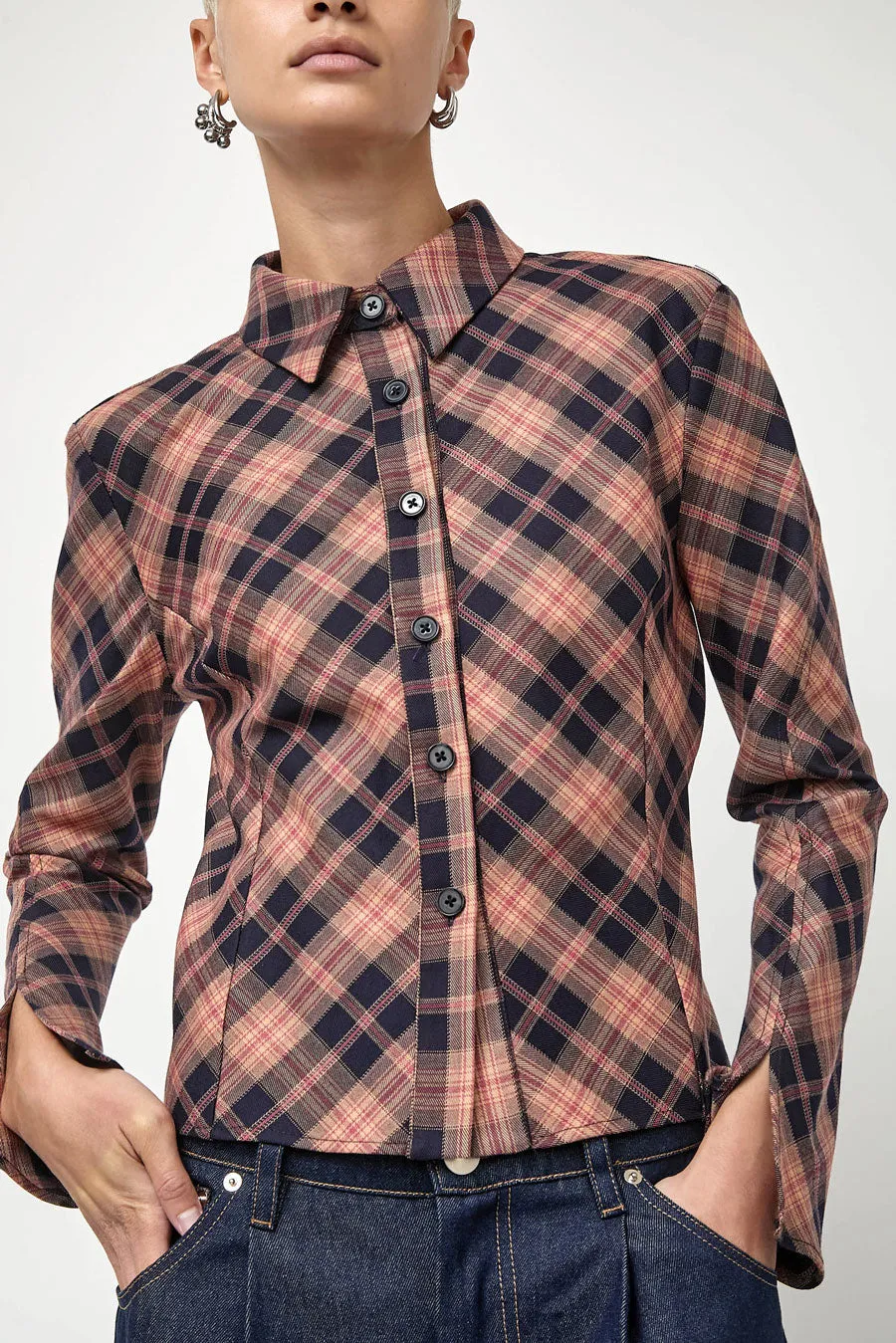 No.6 Linn Shirt in Pink Plaid sold by No. 6 product image thumbnail 3