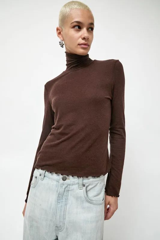 No.6 Lennon Turtleneck in Espresso made by No. 6