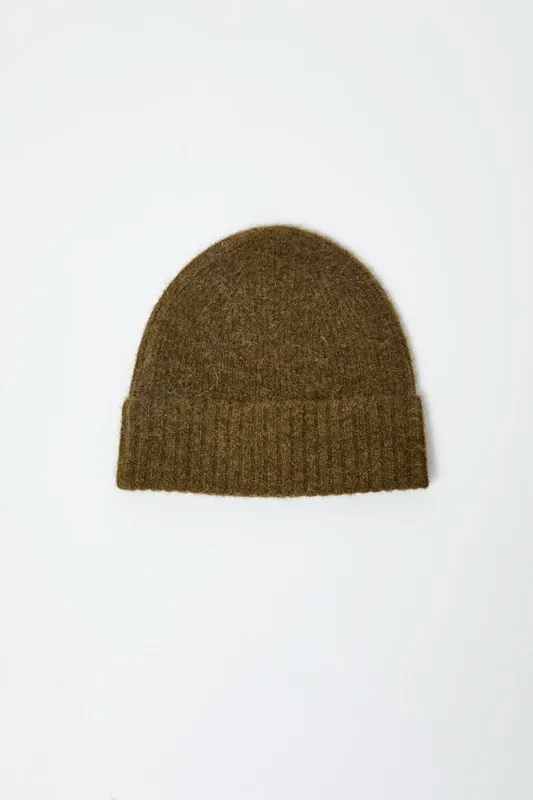 No.6 Knit Beanie in Khaki made by No. 6