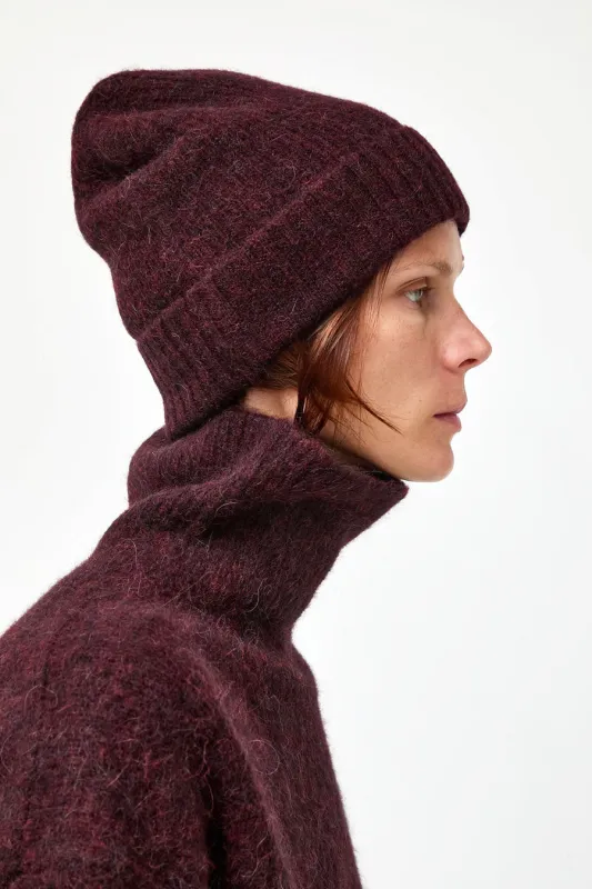 No.6 Knit Beanie in Bordeaux made by No. 6