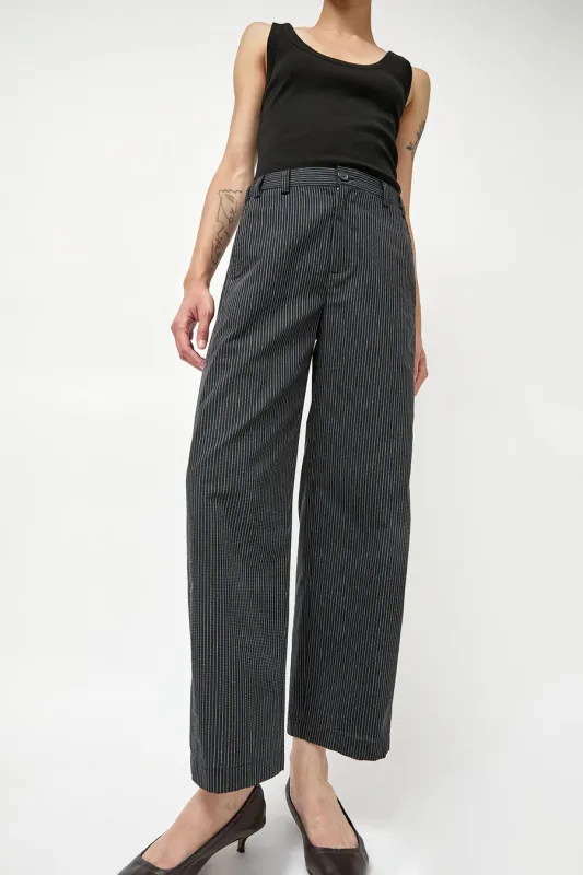 No.6 Justin Pant in Black Multi Pinstripe made by No. 6