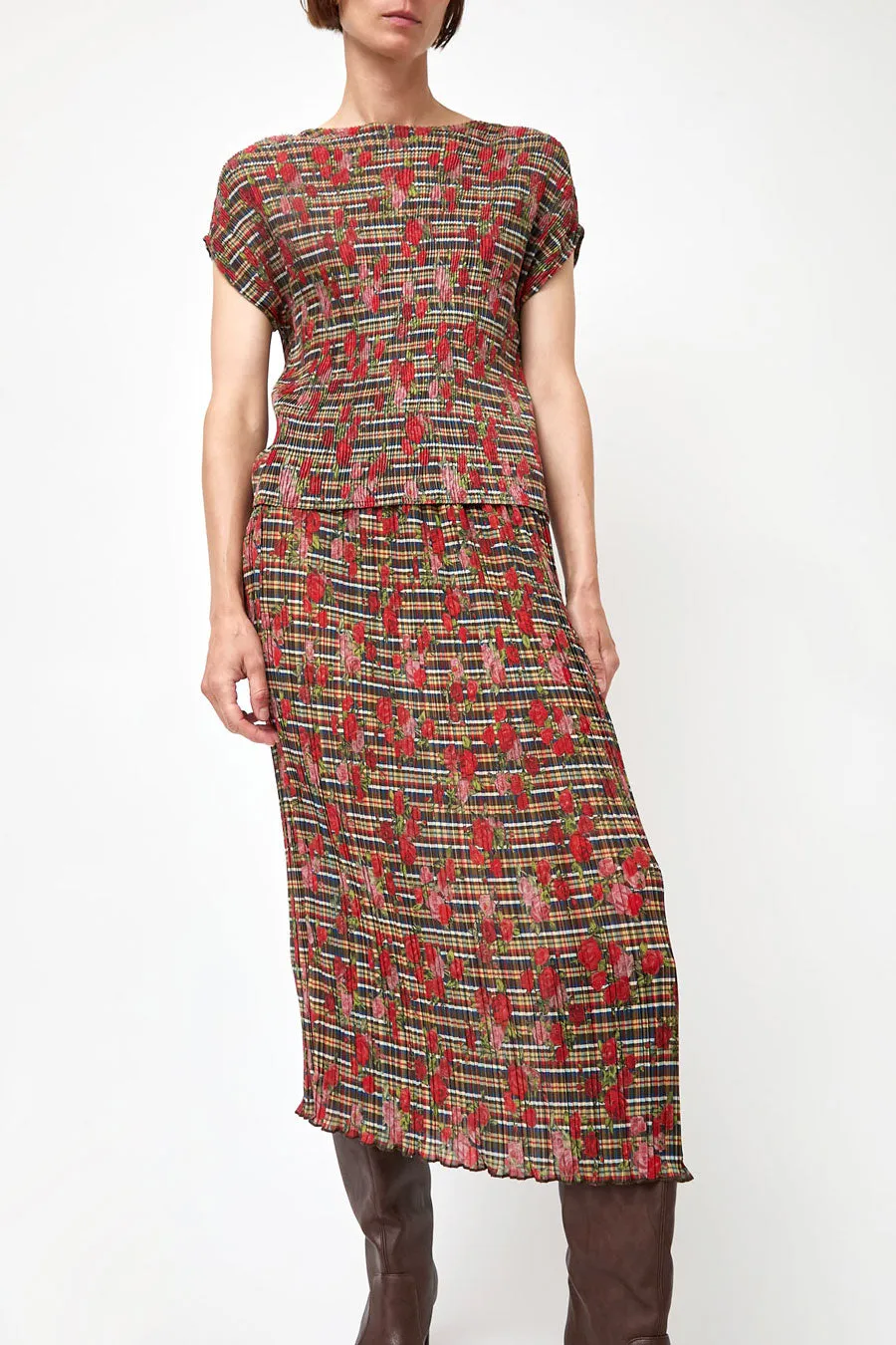 No.6 Hiroko Skirt in Rose Plaid sold by No. 6