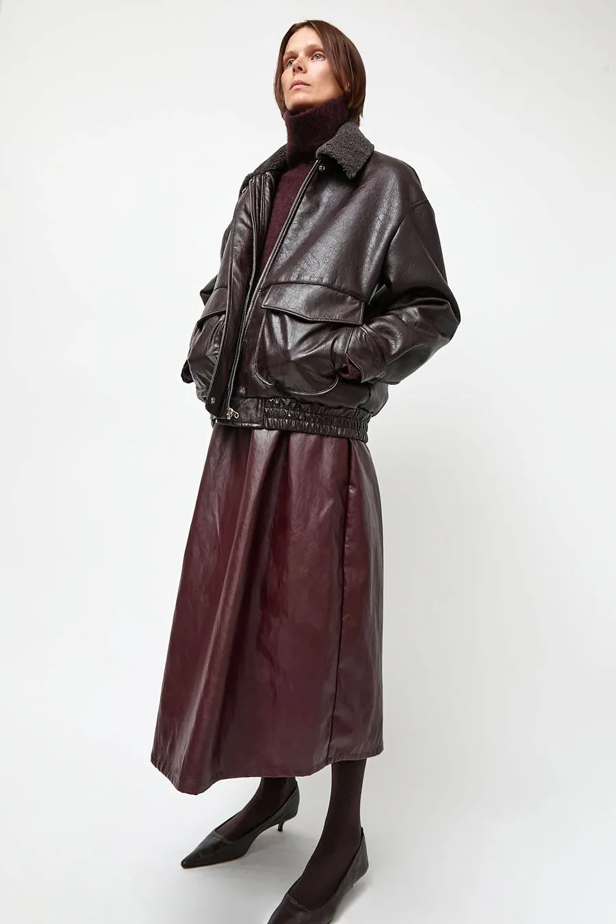 No.6 Connor Jacket in Bordeaux Sherpa sold by No. 6 product image thumbnail 5