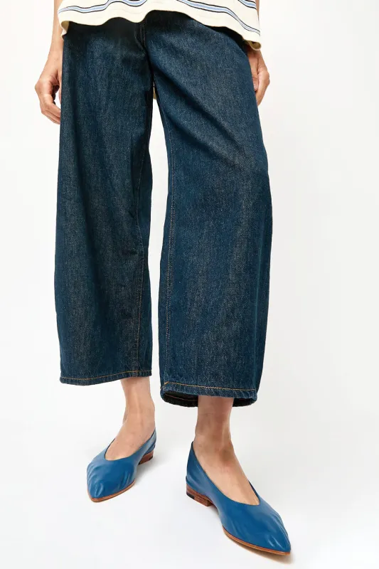 Martiniano Party Flat in Denim made by Martiniano