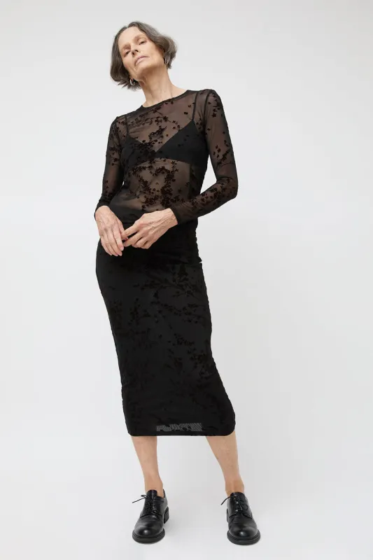 Ali Golden Floral Mesh LS Top in Black and Brown Floral made by Ali Golden