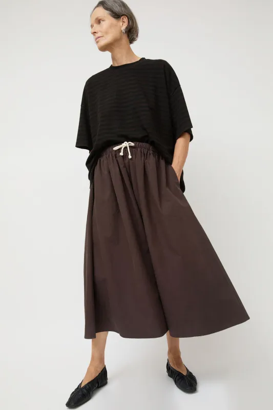 Ali Golden Drawstring Full Skirt in Dark Brown made by Ali Golden