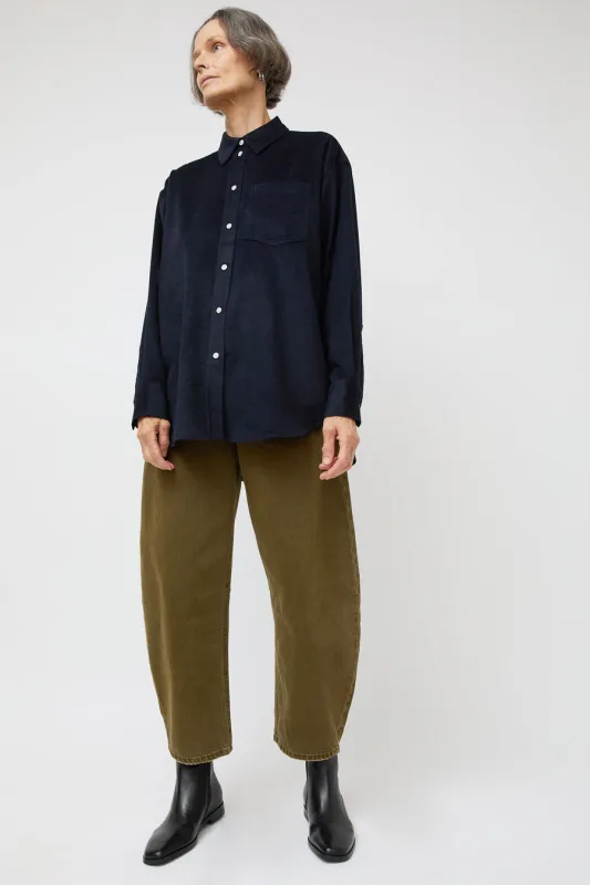 Ali Golden Button Down Oversized Shirt in Navy made by Ali Golden