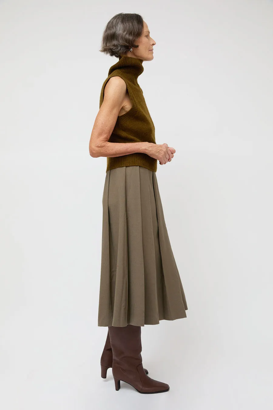 Ali Golden Midi Pleated Wrap Skirt in Taupe sold by No. 6 product image thumbnail 5