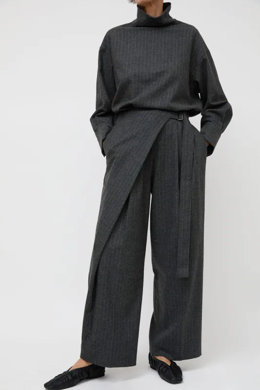 La Piscine Wrap Pants in Dark Grey made by No. 6