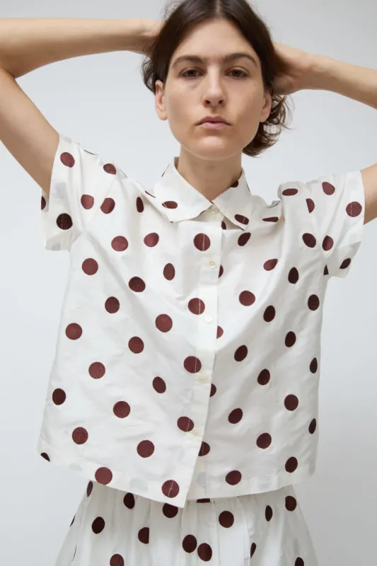 Nikki Chasin Corso Embroidered Top in Caffe Dot made by Nikki Chasin