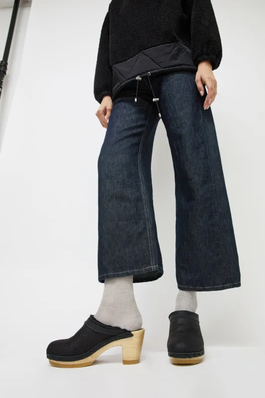 No.6 Dakota Shearling Clog on High Heel in Shadow made by No. 6
