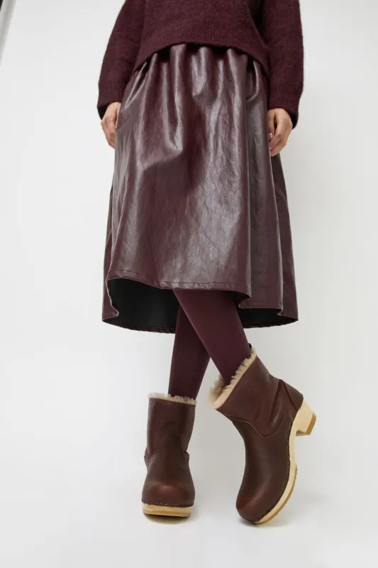 No.6 5" Pull on Shearling Clog Boot on Mid Heel in Spitfire made by No. 6