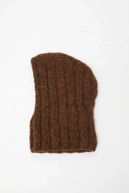 Lauren Manoogian Handknit Rib Balaclava in Rust Melange made by Lauren Manoogian