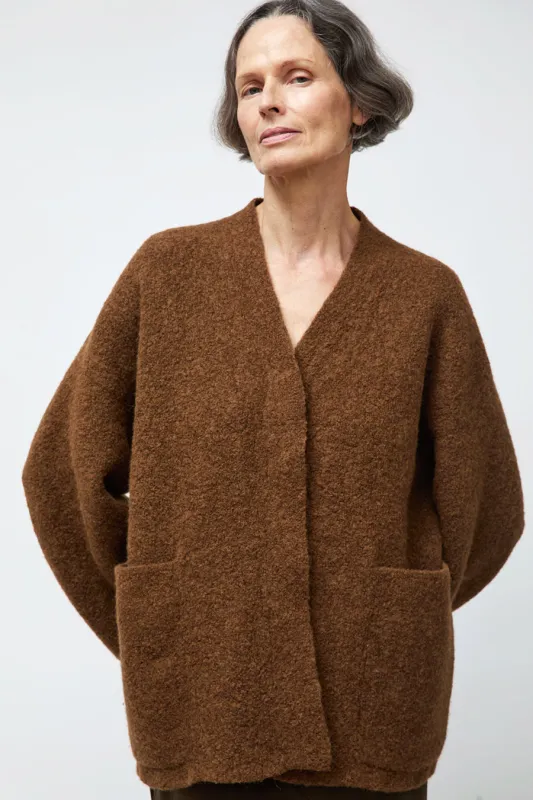 Lauren Manoogian Double Face Cardigan in Rust made by Lauren Manoogian