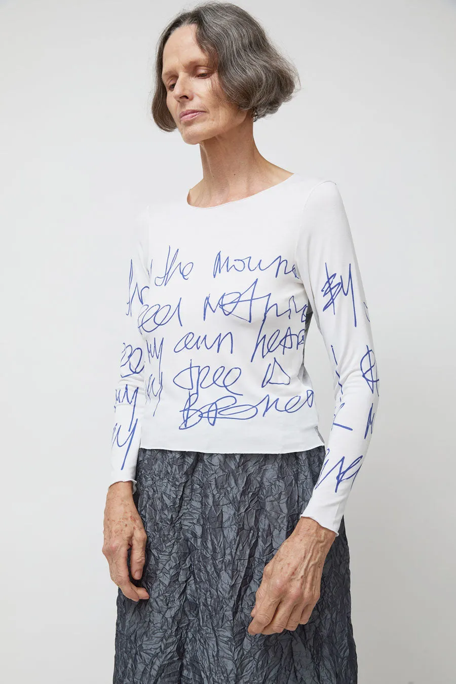 Vladimir Karaleev Long Sleeve Print Top in Mount sold by No. 6