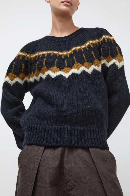 YMC Mini Jeepster Knit in Navy Multi made by YMC