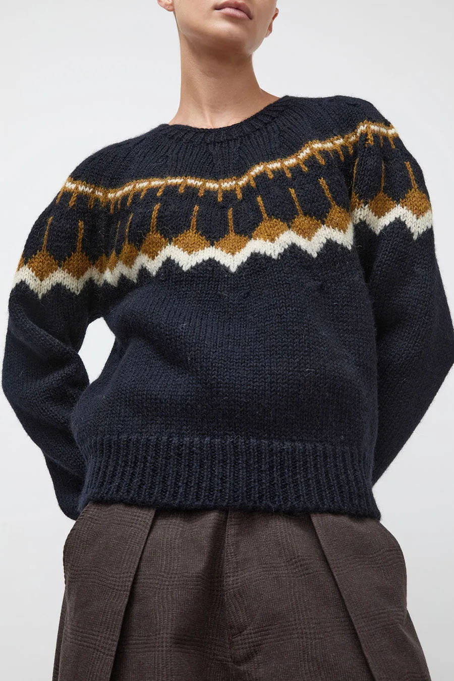 YMC Mini Jeepster Knit in Navy Multi sold by No. 6