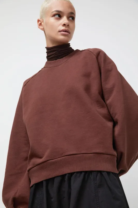 YMC Bellow Sleeve Sweatshirt in Dark Brown made by YMC