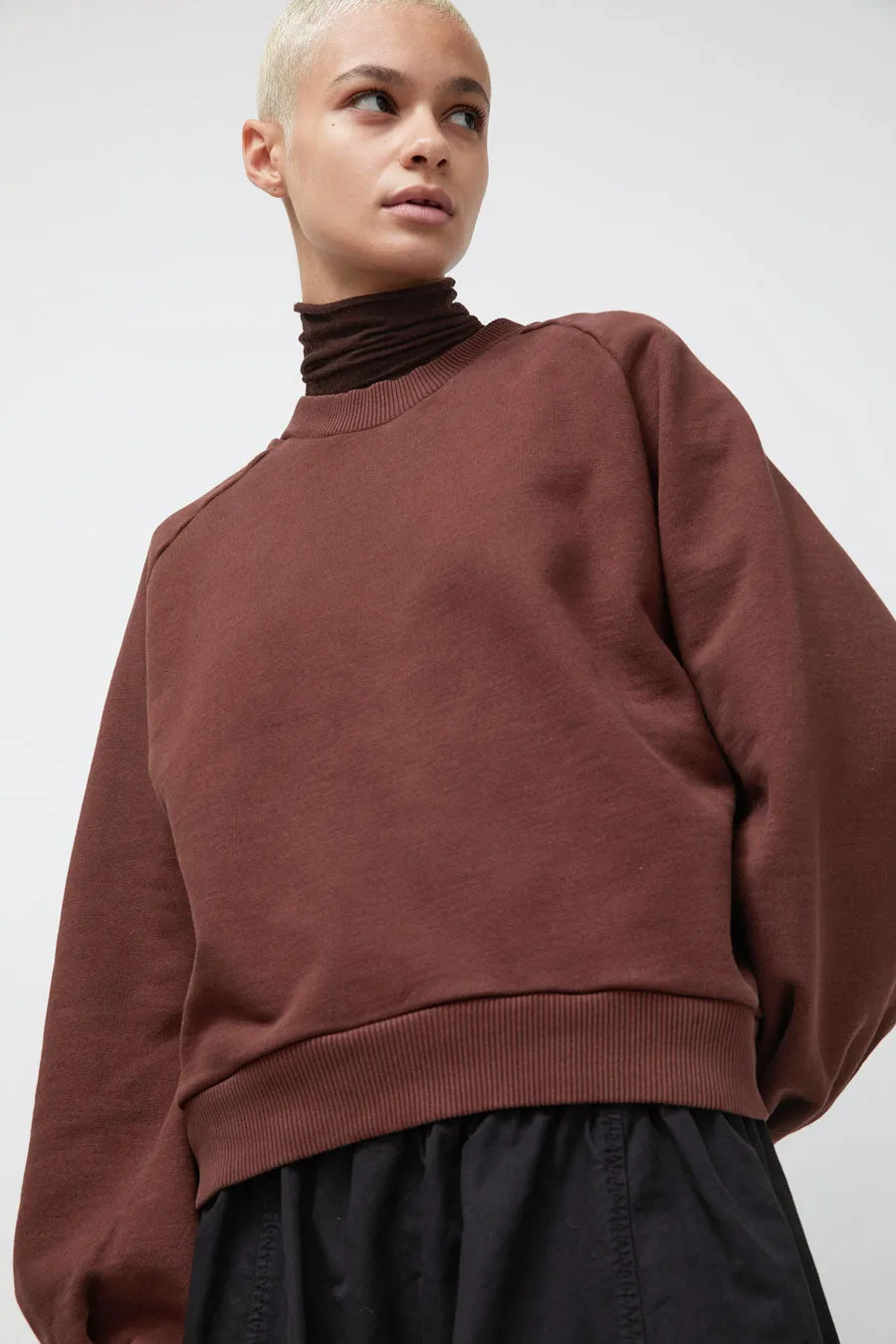 YMC Bellow Sleeve Sweatshirt in Dark Brown sold by No. 6