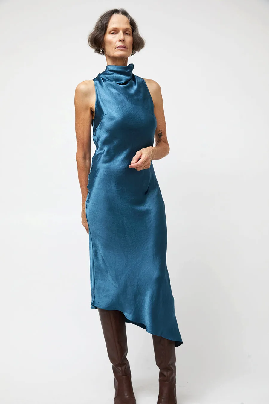 NOMIA Cowl Bias Dress in Lagoon sold by No. 6 product image thumbnail 4