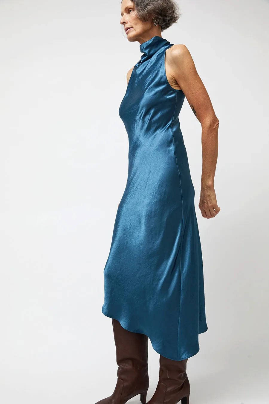 NOMIA Cowl Bias Dress in Lagoon sold by No. 6 product image thumbnail 5